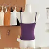 Camisola de Lyocell cepillado multitalle para otoño e invierno con tirantes finos y copas incorporadas, un top básico versátil