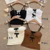 Camisola de Encaje Hueco con Lazo, Cuello en V, Dulce y Picante, Puramente Sexy, Sin Espalda, Adelgazante, Sin Mangas, Top Versátil