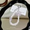 Corrente de Celular de Pérola com Pingente de Cristal Borboleta Resistente, Acessório de Pulso com Contas para Capa de Celular de Fone de Ouvido, Acessório de Pingente para Bolsa