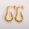 Pendientes de Acero de Titanio de Venta Caliente Transfronterizos Pendientes Geométricos de Forma Especial Bolso Croissant Pendientes de Acero de Titanio de Alta Gama Pendientes de Acero de Titanio de Moda Europeos y Americanos para Mujer