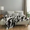 Manta de Franela al por Mayor Transfronteriza Doble Cara Polar Estampado de Cebra Manta Cómoda Suave Estampada para Siesta