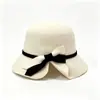 Sombrero de Cubo Estilo Hepburn para Otoño e Invierno, Sombrero Elegante Británico para Mujer, Sombrero de Pescador de Lana con Lazo Bloque de Color, Moda Japonesa