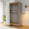 Armario de Montaje Sencillo, Gabinete de Entrada, Perchero Metálico para el Hogar en el Dormitorio, Armario para Habitación de Alquiler, Armario Pequeño para Dormitorio
