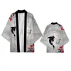 Directo de fábrica capa con tótem de dragón estilo chino marea nacional personalidad cárdigan de punto con plumas capa kimono túnica de siete mangas hombre