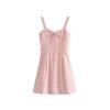 Vestido de verano con falda a cuadros, corte A, estilo retro francés, ajustado y tirantes finos para niña