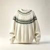 Nuevo suéter de punto Fair Isle estilo americano transfronterizo 2026 para hombre, con cuello redondo, diseño de bloques de color y un ajuste holgado y grueso, perfecto como capa interior