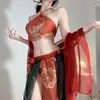 Lencería Sexy, Estilo Antiguo Dunhuang Feitian Exótico Dinastía Han, Conjunto de Pijama para Mujer con Estampado Transparente Caliente y Sexy