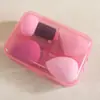 Caja de Diamante para Guardar Esponjas de Belleza, Doble Uso para Aplicación Seca y Húmeda, No Absorbe Polvo, Esponja Ultra Suave en Forma de Gota de Agua con Borde Biselado