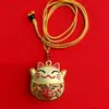 Llavero Colgante de Aleación Hueco de Gato Estilo Chino Accesorio de Metal Adorno de Alta Gama Regalo Decoración