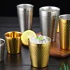 Taza de Acero Inoxidable Amazon 304 de Doble Capa Martillada Diamante con Asa, Acabado Recto Arenado, Taza Aislada para Cerveza y Café