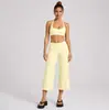 Conjunto de yoga transfronterizo con sujetador deportivo de cuello halter, pantalones de yoga ajustados de secado rápido para correr y entrenamiento, conjunto de ropa de fitness