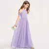 Vestido Chiffon Novo Estilo para Performance de Piano de Meninas, Vestido para Performance de Orquestra, Vestido Longo para Competição de Violino, Primavera