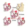Acessórios de Joia de Liga com Gotejamento de Óleo Pingente de Gatinho Estampado Pulseira DIY Chaveiro Charme Decorativo W692