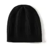 Gorro de Cachemira para Niños 100% Cachemira Pura Otoño e Invierno Nuevo Trenzado Color Sólido Rizado Cálido Tejido de Punto Moda