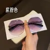 Nuevas Gafas de Sol de Moda para Maquillaje Anti-UV Lisas de Moda para Mujer Combinan con Todo Elegantes Sin Marco