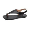 Sandalias de tirilla para el dedo del pie estilo coreano 2026 nuevas sandalias versátiles de verano para combinar con faldas, sandalias de playa, chanclas planas de punta cuadrada para mujer