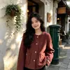 Nova Jaqueta Curta de Lã Estilo Pequeno Luxo para Mulheres Outono/Inverno 2026 Toque de Alto Padrão Gola Redonda Manga Longa Top Roupa de Fora Casual