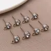 Pendientes de Acero Inoxidable Chapados en Oro con Forma de Taza de Coche y Pedrería Colgante, Accesorios para Pendientes Hechos a Mano DIY