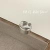 Hermoso anillo curvo nuevo de plata esterlina S925 de Onihan, anillo cóncavo simple para mujeres coreanas, diseño de estilo frío.