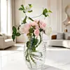 Jarrón de cristal con patrón de espiral estilo Ins, jarrón de gran capacidad estilo nórdico para hidroponía y arreglos florales, decoración de mesa para sala de estar, jarrón para flores frescas