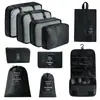 Bolsa de almacenamiento para viajes transfronterizos, set de neceser, bolsa de almacenamiento organizadora de ropa para equipaje de siete piezas, bolsa de almacenamiento de viaje