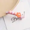 Goma para el pelo de cuentas acrílicas florales de colores caramelo estilo coreano y japonés, Cuerda para el pelo de bloqueo de color dulce estilo Hyuna con alta elasticidad