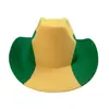 Sombrero de Vaquero Occidental de Fieltro Imitación Transfronterizo con Ala Curvada, Sombrero de Vaquero de Estilo Nacional Personalizado en Colores de Bandera, Vaquero de Fieltro Versátil