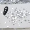 Paquete Completo al por Mayor de Pedrería Súper Brillante para Uñas, Pedrería Blanca de Fondo Plano, Pedrería Redonda Decorativa, Pedrería Triturada, Accesorios de Uñas Portátiles