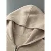 Suéter de cachemira de punto de panal grueso de doble capa para hombre, cárdigan con capucha, estilo casual "old money", chaqueta holgada y casual
