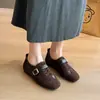 Zapatos de Ballet con Tacón Oculto Retro Zapatos de Entrenamiento Alemanes para Mujer Otoño 2026 Nuevos Zapatos Pequeños de Cuero para el Trabajo Estilo Casual Suela Suave Plana Zapatos de una Sola Pieza