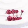 Brincos Redondos Ol Macios de Argila Não Descascáveis com Bolas de Diamante Integral 925 Estilo Luxo Acessível Tachinhas de Hélice de Orelha Brincos de Parafuso para Piercing de Orelha de Aço Titânio