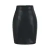 25662-Estilo Europeo y Americano 2025 Nuevo Look Adelgazante Abertura Sexy Ajustada Falda Moda Femenina Ceñida al Cuerpo Falda de Cuero
