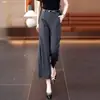 Novas Calças Casuais de Verão com Caimento Fluido, Calças Femininas de Corte Reto, Estilo Fino de Verão