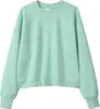 Sudadera Pulóver Corta de Cuello Redondo Estilo Europeo y Americano de 350g, Sudadera Holgada de Otoño para Mujer, Chaqueta Adelgazante con Texto Impreso