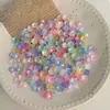 Flor de Flor de Cinco Pétalos de Acrílico Jelly de Dos Tonos Color Plateado 12mm Accesorios para el Cabello Estilo Antiguo DIY Pasadores Cuentas Sueltas Material Accesorios Adornos