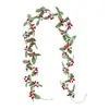 Guirnalda Navideña Simulada para Decoración Navideña del Hogar, Decoración de Fiesta con Frutas Rojas, Guirnalda Artificial Navideña, Producto Popular de Venta Transfronteriza