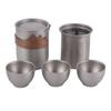 Juego de Té de Titanio Puro Completo Caja de Regalo Camping al Aire Libre Taza de Té de Doble Capa Tetera Doméstica Portátil Regalo Cafetera