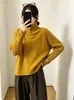 Suéter de punto con cuello alto de manga larga y diseño de otoño e invierno para mujer, nuevo suéter grueso de ajuste holgado 2026