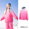 Nueva Chaqueta de Esquí Infantil Hikey para Niñas, Color Rosa Degradado, Linda Top de Esquí 3L Completamente Laminado, Cortavientos e Impermeable