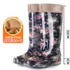 Botas de Lluvia de Gel de Caña Alta Impermeables Zapatos de Goma Botas de Agua para Mujer Adulto Largas de Moda Cocina Antideslizantes Verano