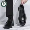 Zapatos de Cuero Formales para Hombre Plover, Cuero Suave, Suela Blanda, Estilo Británico, Zapatos de Boda Negros Casuales para Novio que Aumentan la Altura