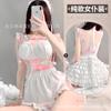 Domila Sexy Underwear Uniforme Maid Outfit Cosplay Paixão Tentação COS Pink Cow Bunny