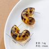 Aretes Vintage Maillard Estampado Leopardo Resina Geométricos Hebilla de Oreja Nicho Sencillos DIY Distintivos Lujo Ligero Accesorios de Alta Gama