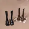 Botas para niña 2026 nuevas botas largas de invierno botas altas para niños botas Martin para niñas botas de cuero peludas de caña alta para niños mayores