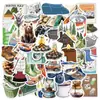 Colección de pegatinas con temática de viajes, paisajes y monumentos vintage, equipaje, agenda, vaso de agua, pegatinas decorativas impermeables para manualidades