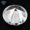 Huagang Gem Piedra Desnuda de Circonita Blanca Redonda de Doble Agujero Perforada Artificial cz Hao Piedra Perforada Piedra para Joyería DIY