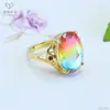 Anillo de Vidrio Colorido Retro Europeo y Americano Ai Yu Banda de Anillo Ajustable Transfronterizo Transmisión en Vivo Venta Caliente Venta al por Mayor S5021511