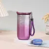Caneca Térmica de Titânio com Design de Flor de Gelo, Dupla Camada a Vácuo, Octogonal, com Corda, Luxo Leve, Presente de Negócios, Copo de Água