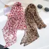 Bufanda de Seda con Estampado de Leopardo Retro Nueva para Primavera y Verano para Mujer, Accesorio Largo para el Cuello, Bufanda Elegante, Cinta, Accesorio de Alta Gama de Moda