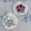 Novo Bordado de Estrela de Cinco Pontas em Renda Xadrez Bonito Laço Acessórios de Grampo de Cabelo DIY Acessórios para Sapatos Acessórios para Roupas Infantis